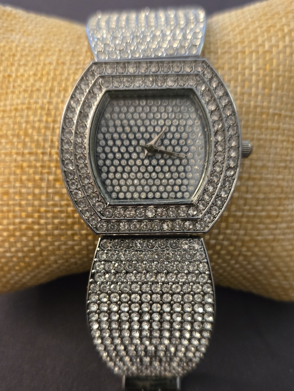 Crystal Pavé Silver Women's Bracelet Watch